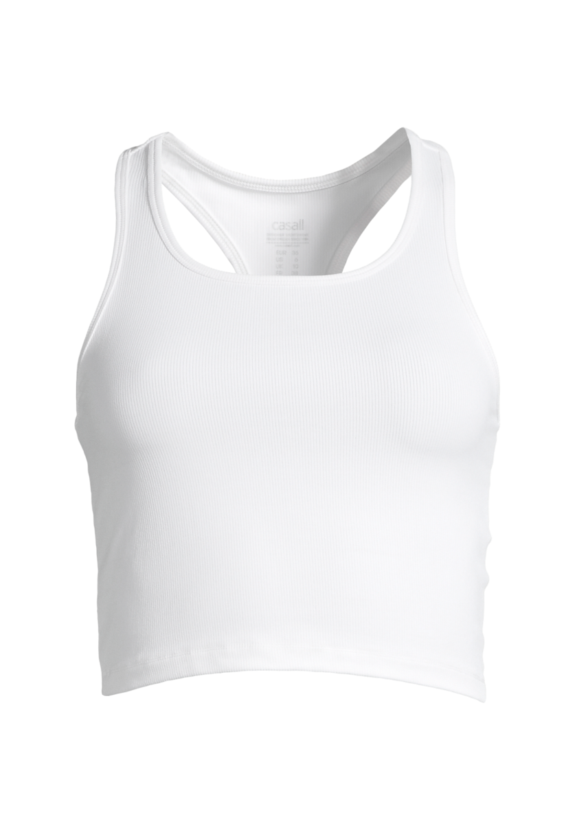 Crop Rib Racerback – White