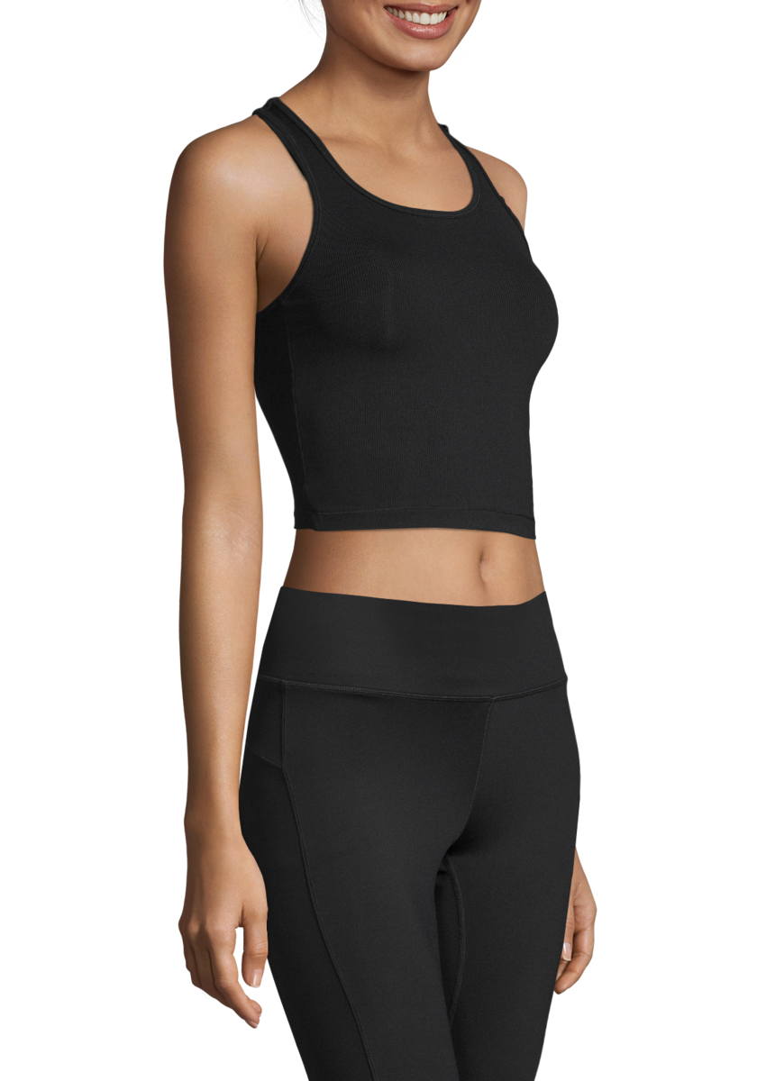 Crop Rib Racerback – Black