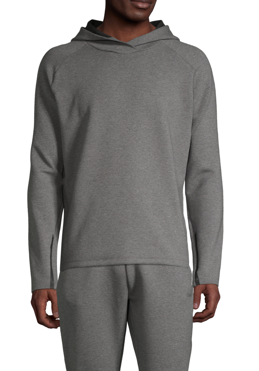 M Double Knit Hoodie - Dk grey melange