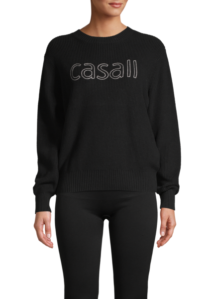 Knitted Logo Sweater – Black