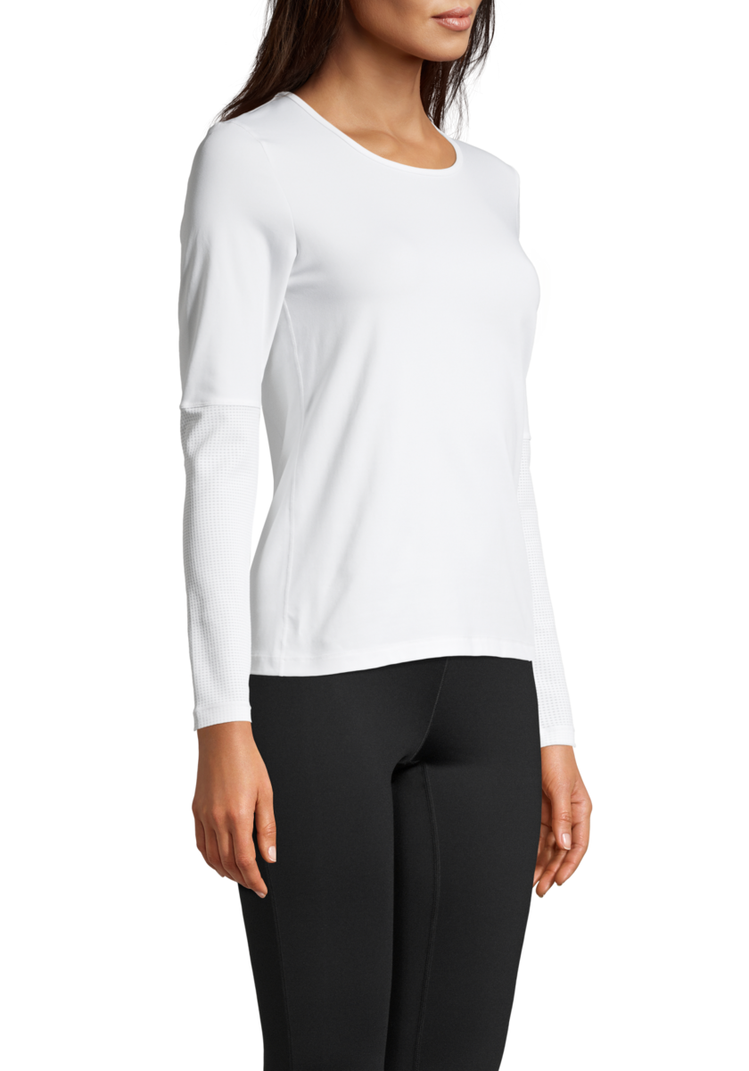 Essential Long Sleeve with Mesh Insert – White